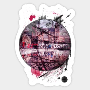 amsterdam photo and digital painting illustration Sticker